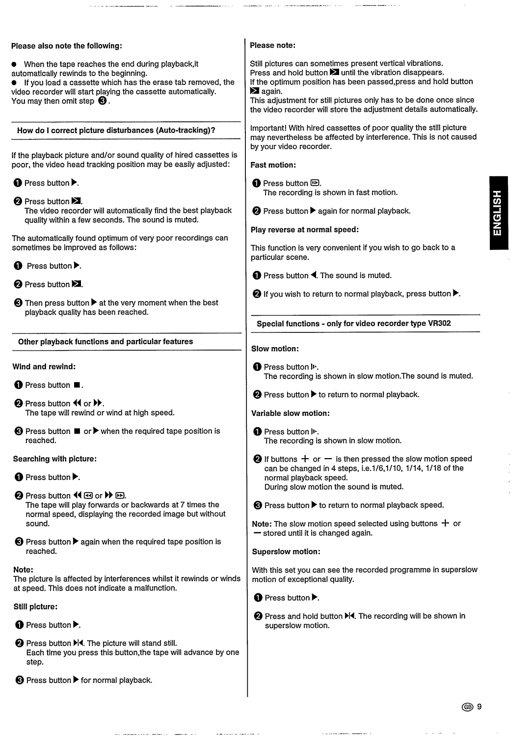 Philips VR202, VR302 manual 