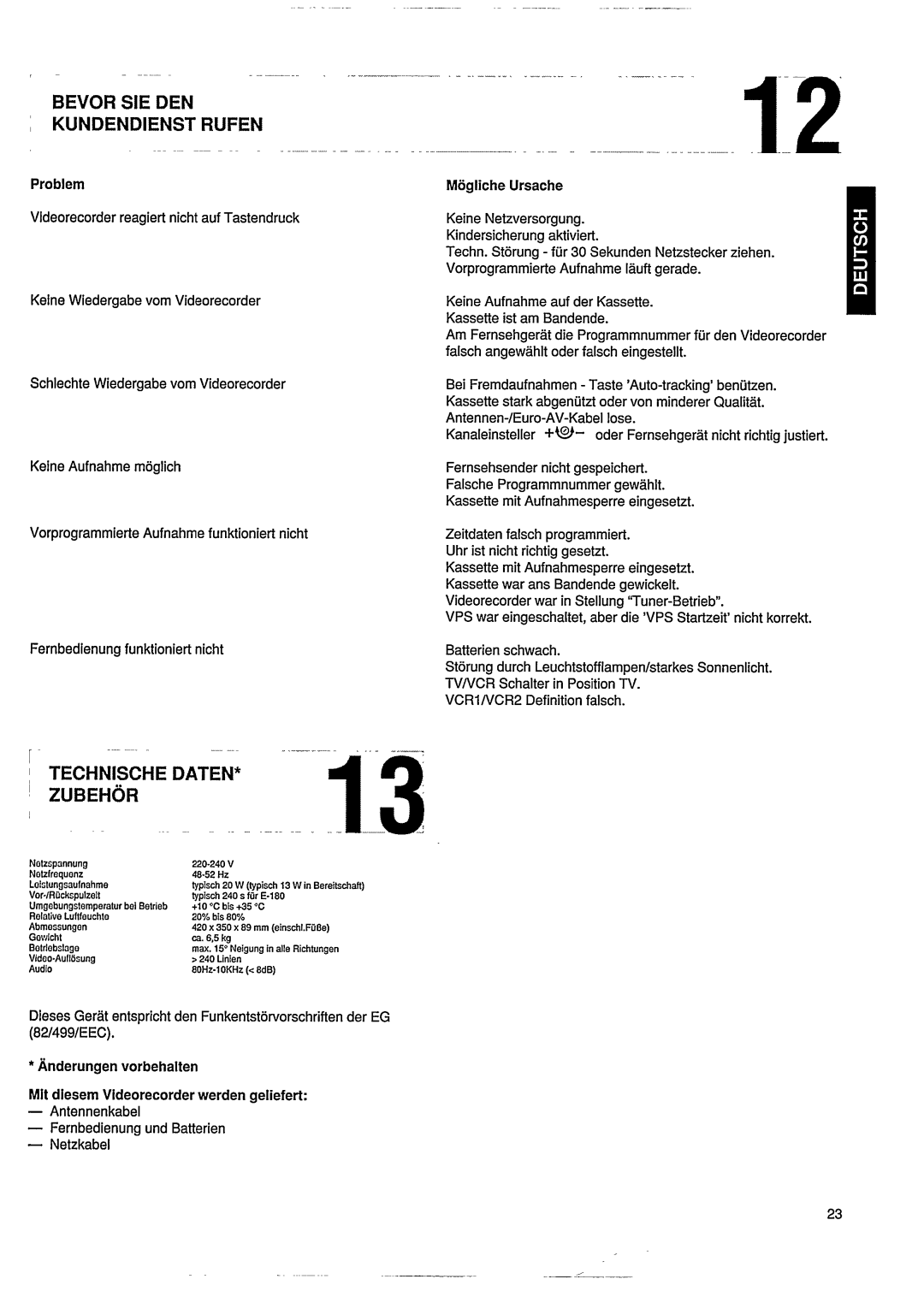 Philips VR303 manual 