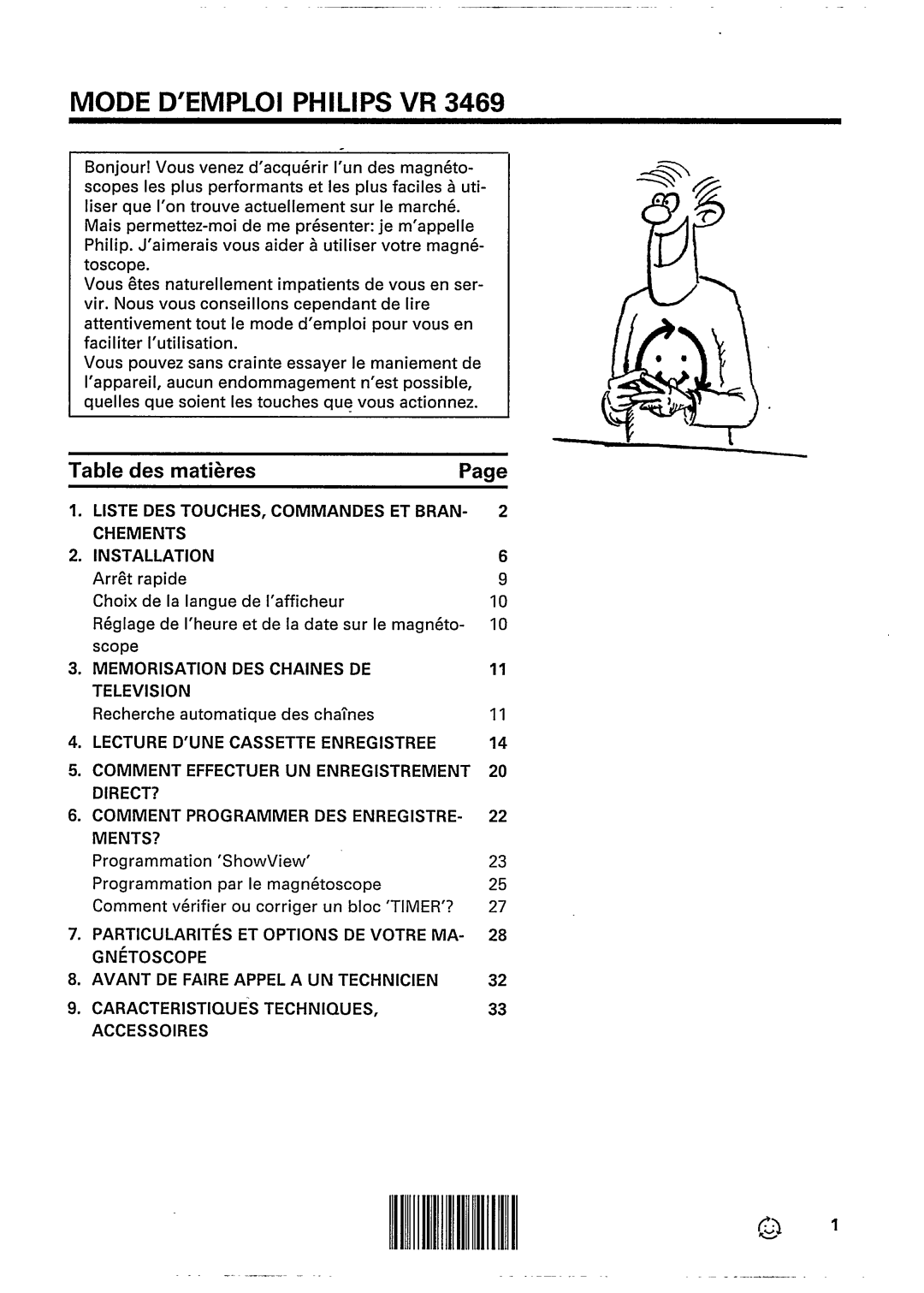 Philips VR3469 manual 