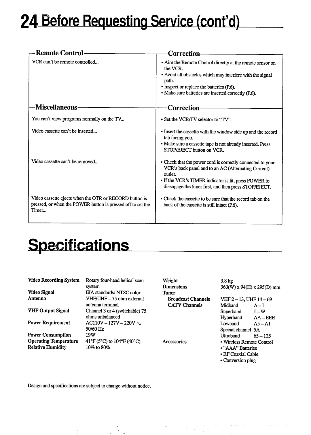 Philips VR350, VR355 manual 