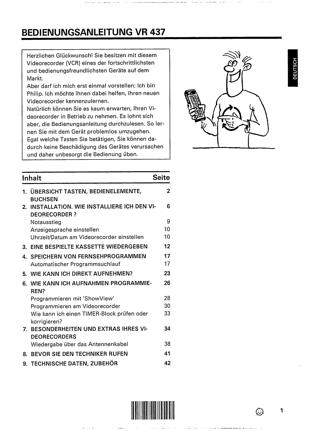 Philips VR437 manual 