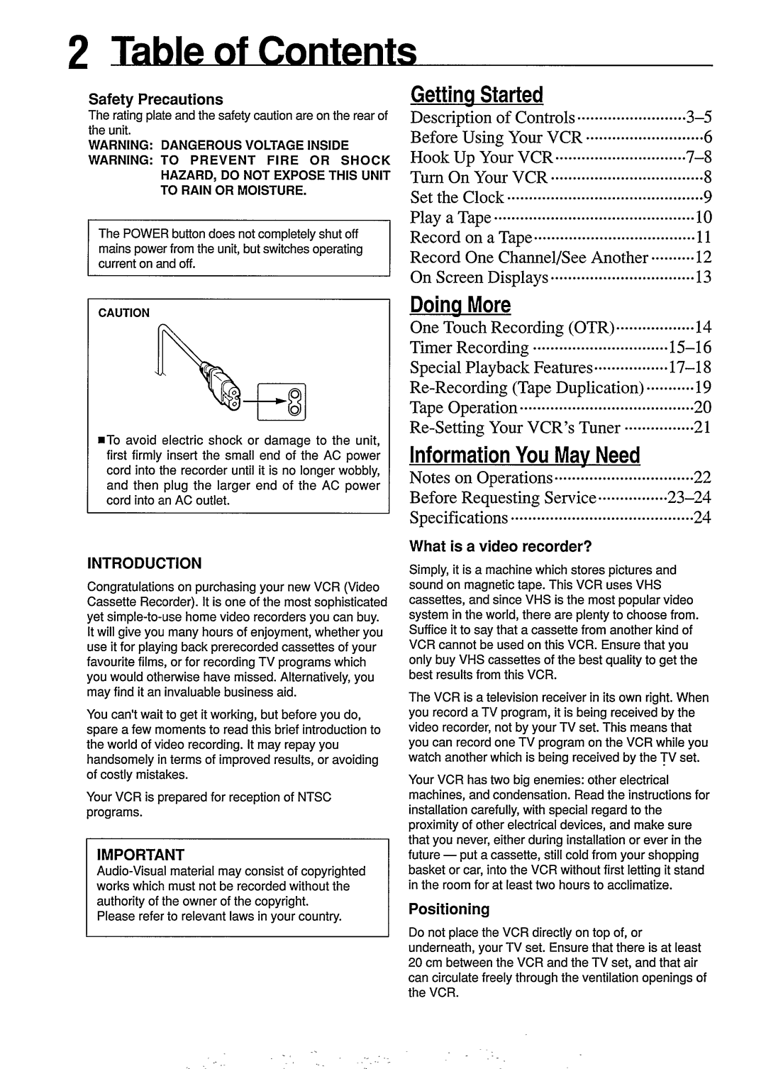 Philips VR453, VR450 manual 