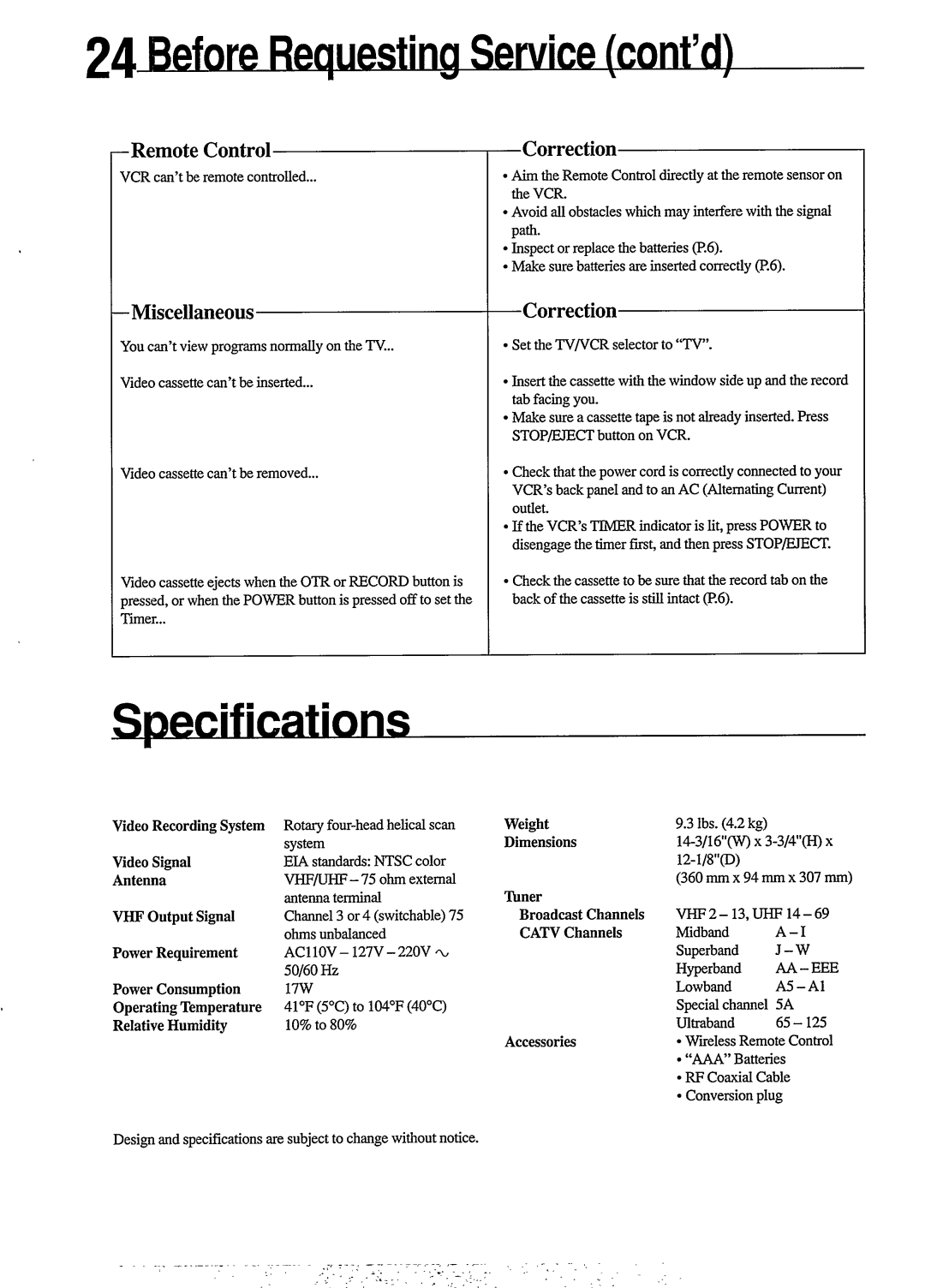 Philips VR454 manual 