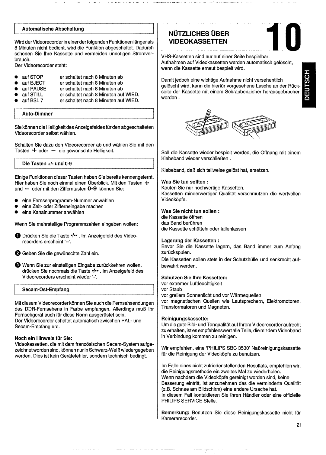 Philips VR502 manual 