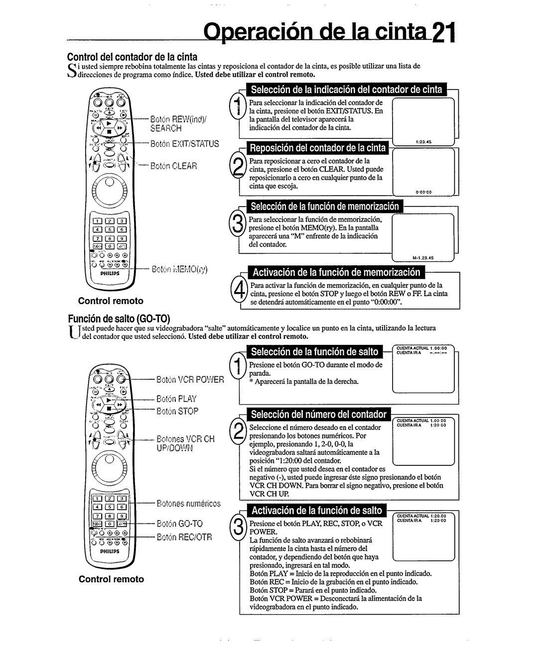 Philips VR556 manual 