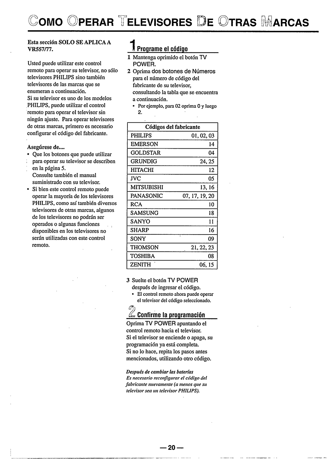 Philips VR577 manual 