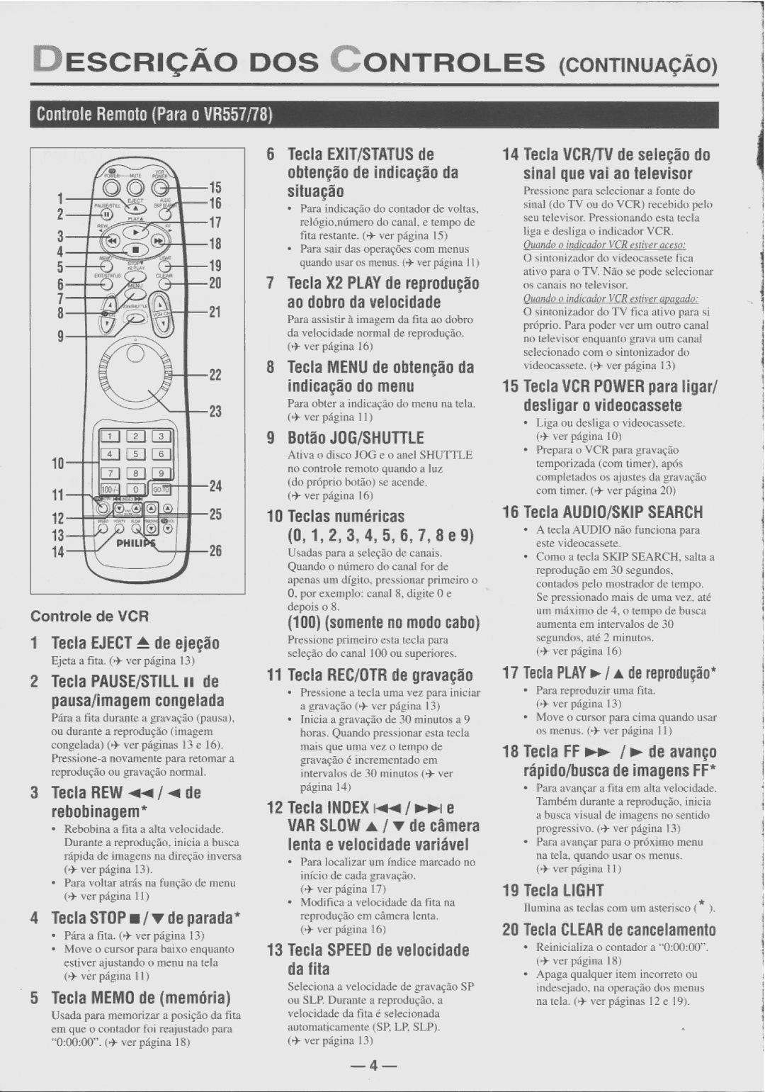 Philips VR557, VR578, VR457 manual 