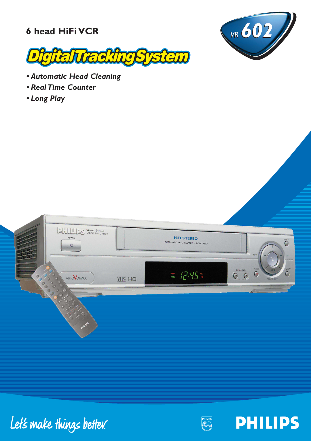 Philips VR602 manual Head HiFi VCR 