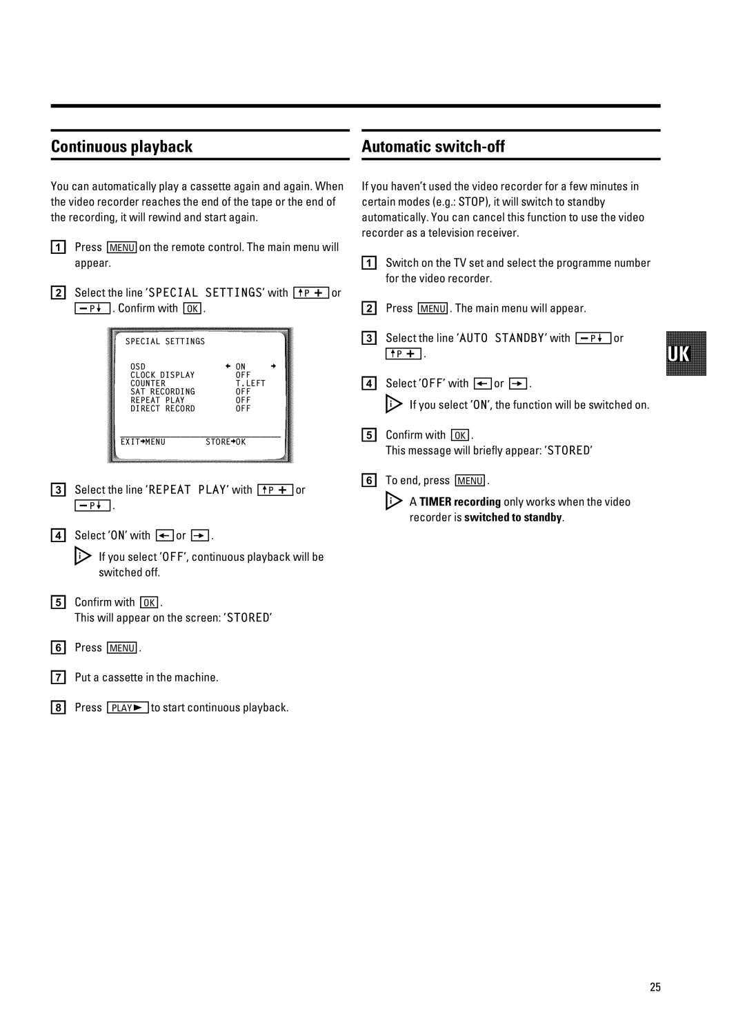 Philips VR605A/58 manual Recorder is, Confirm with 