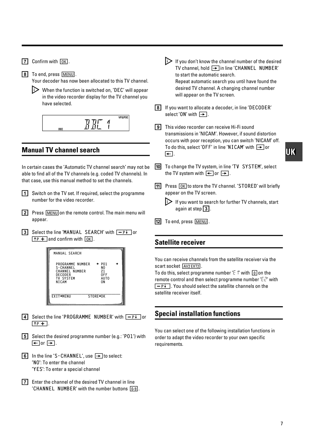 Philips VR605A/58 manual Bv ik x¨v, ˚ ´, Confirm with OK To end, press Menu 