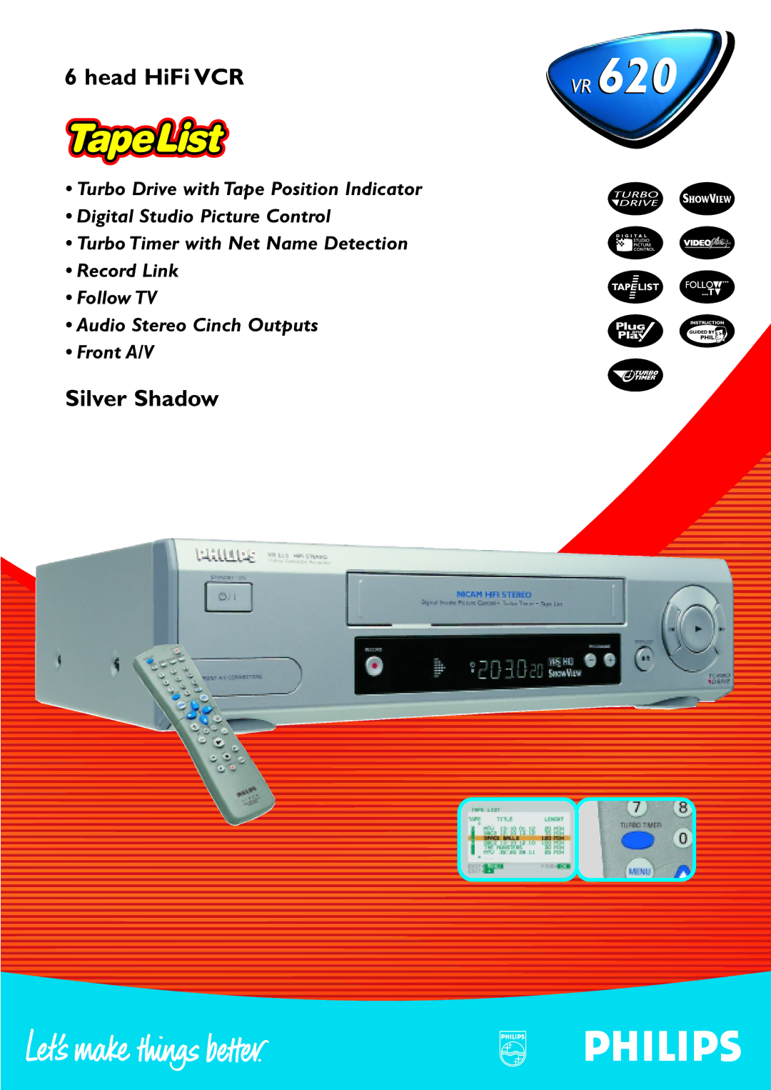 Philips VR639, VR616 manual Head HiFi VCR 