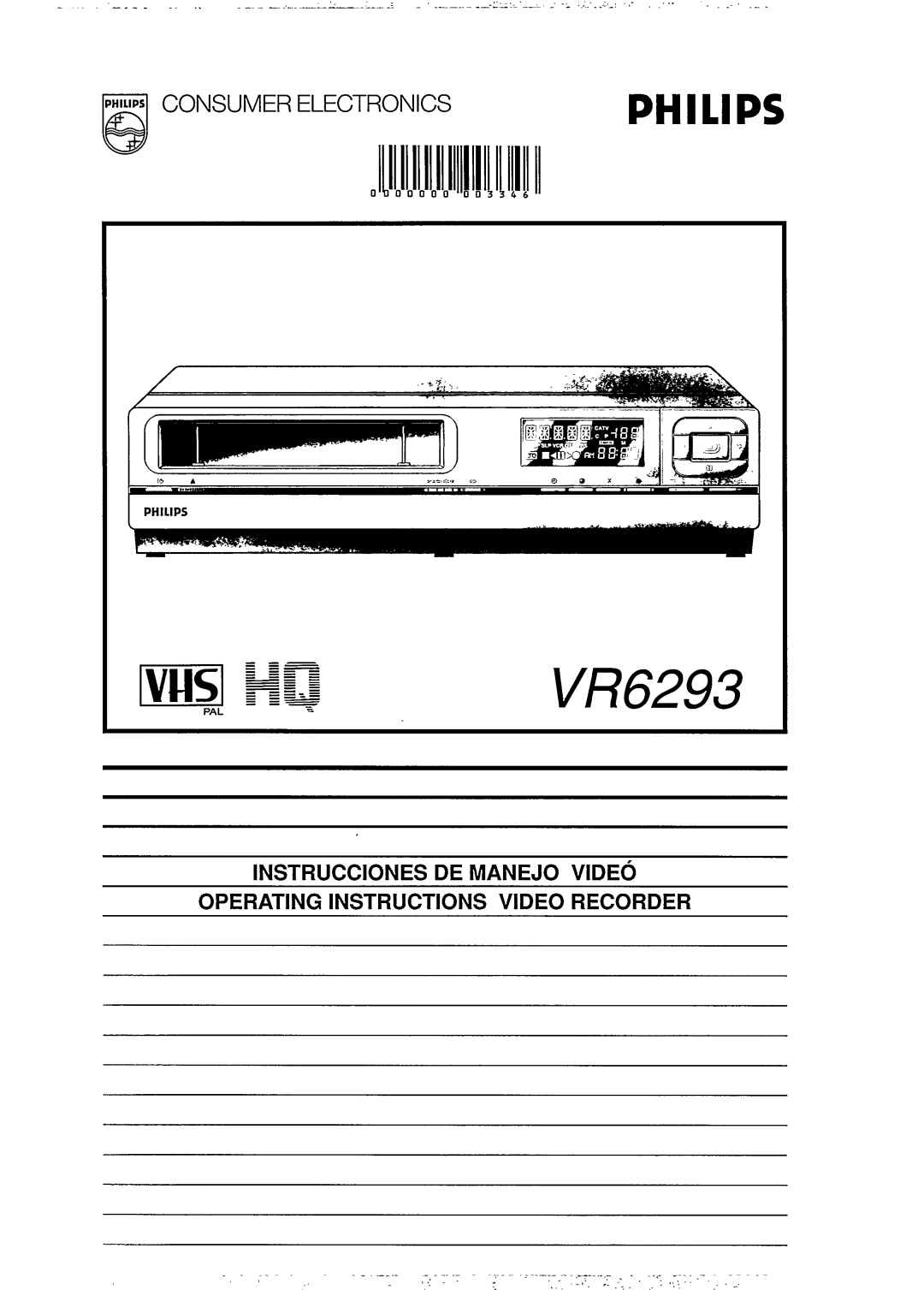 Philips VR6293 manual 