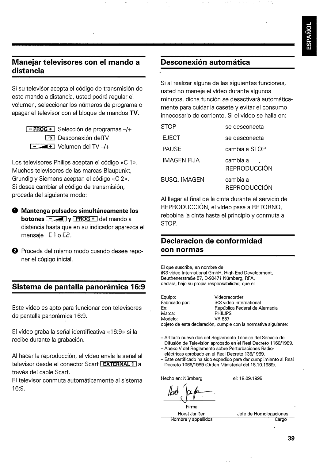 Philips VR657 manual 
