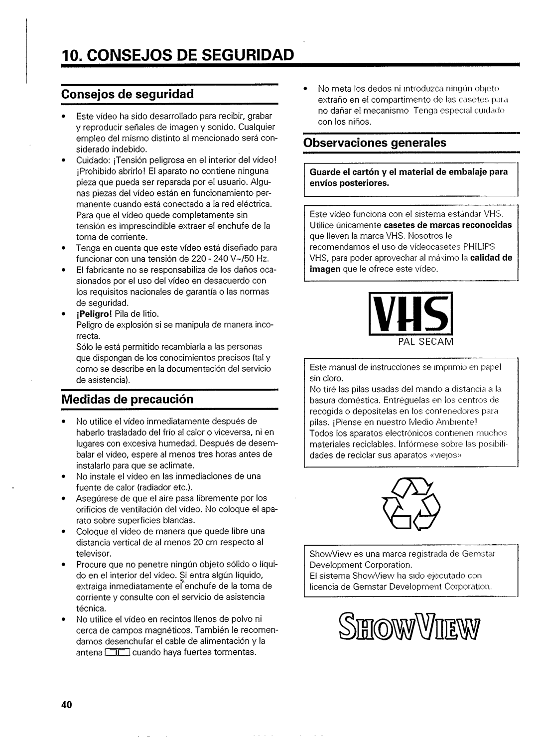 Philips VR657 manual 