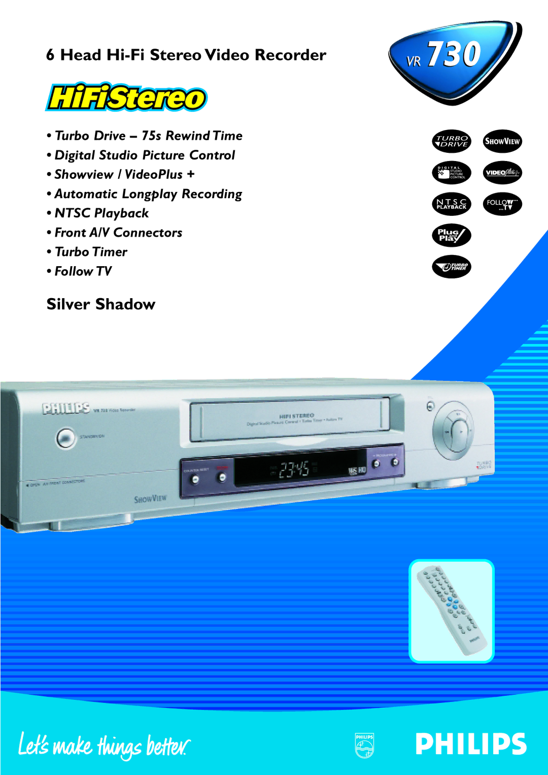 Philips VR758, VR730 manual Silver Shadow 