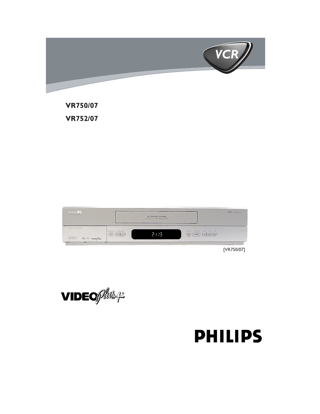 Philips VR752/07, VR750/07 manual Vcr 