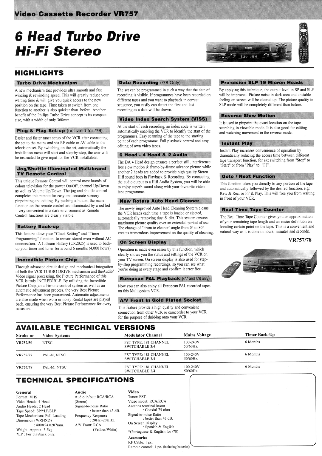 Philips VR757 manual 