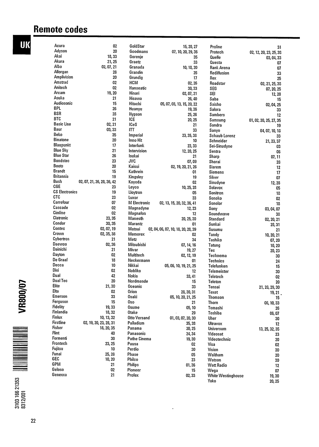 Philips VR800 manual 