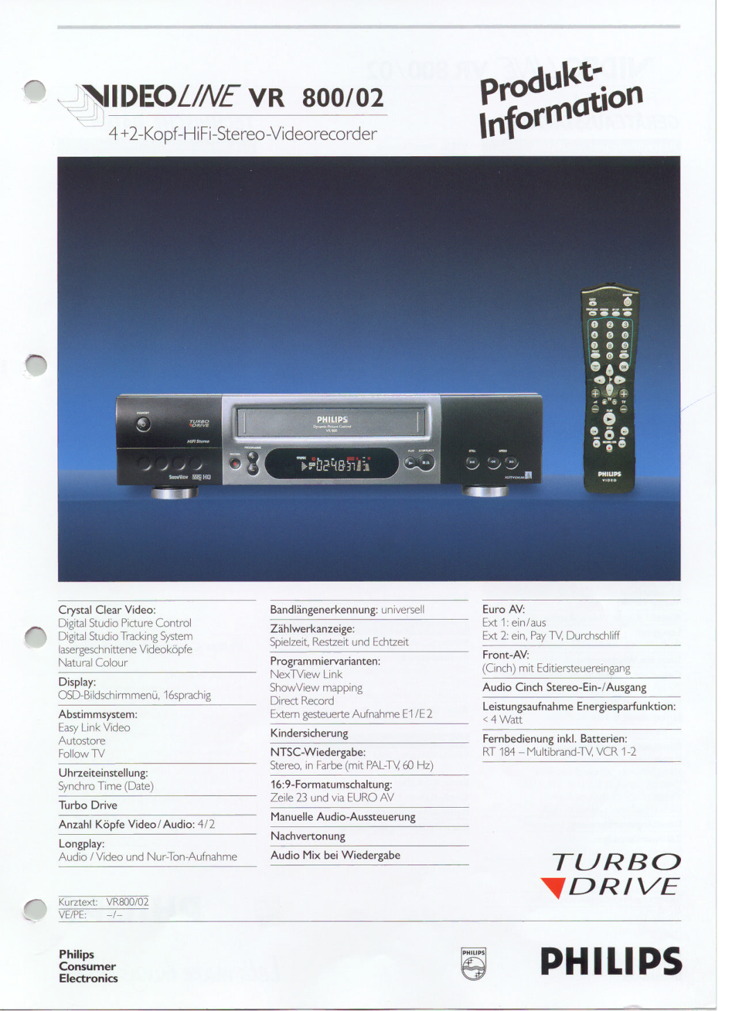 Philips VR802 manual 