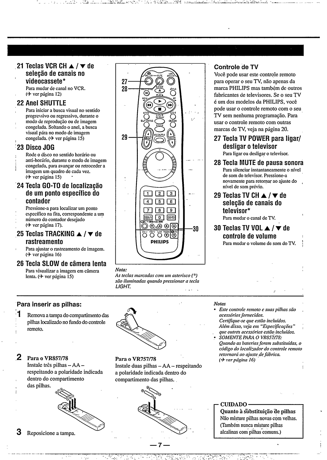 Philips VR778, VR878 manual 