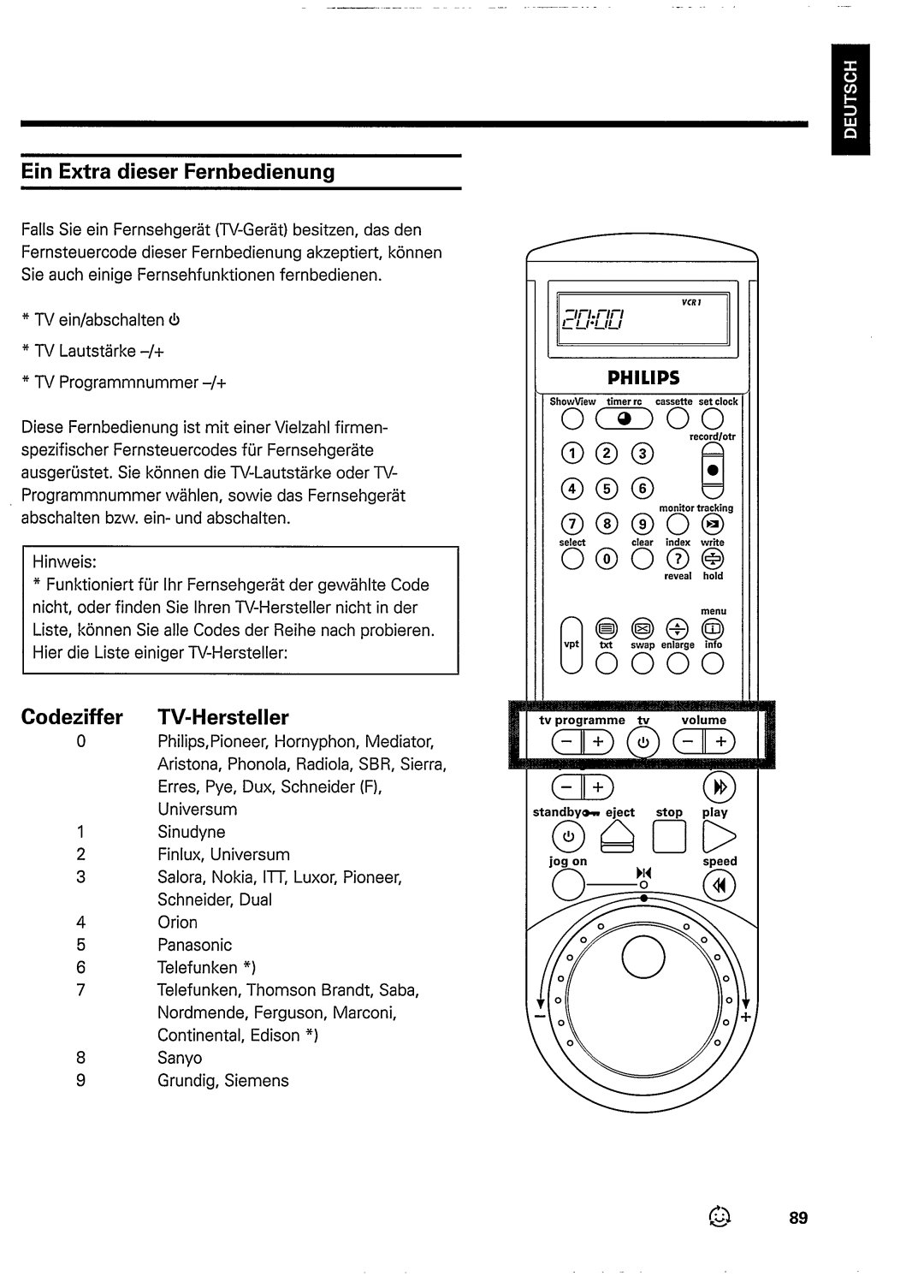 Philips VR948 manual 