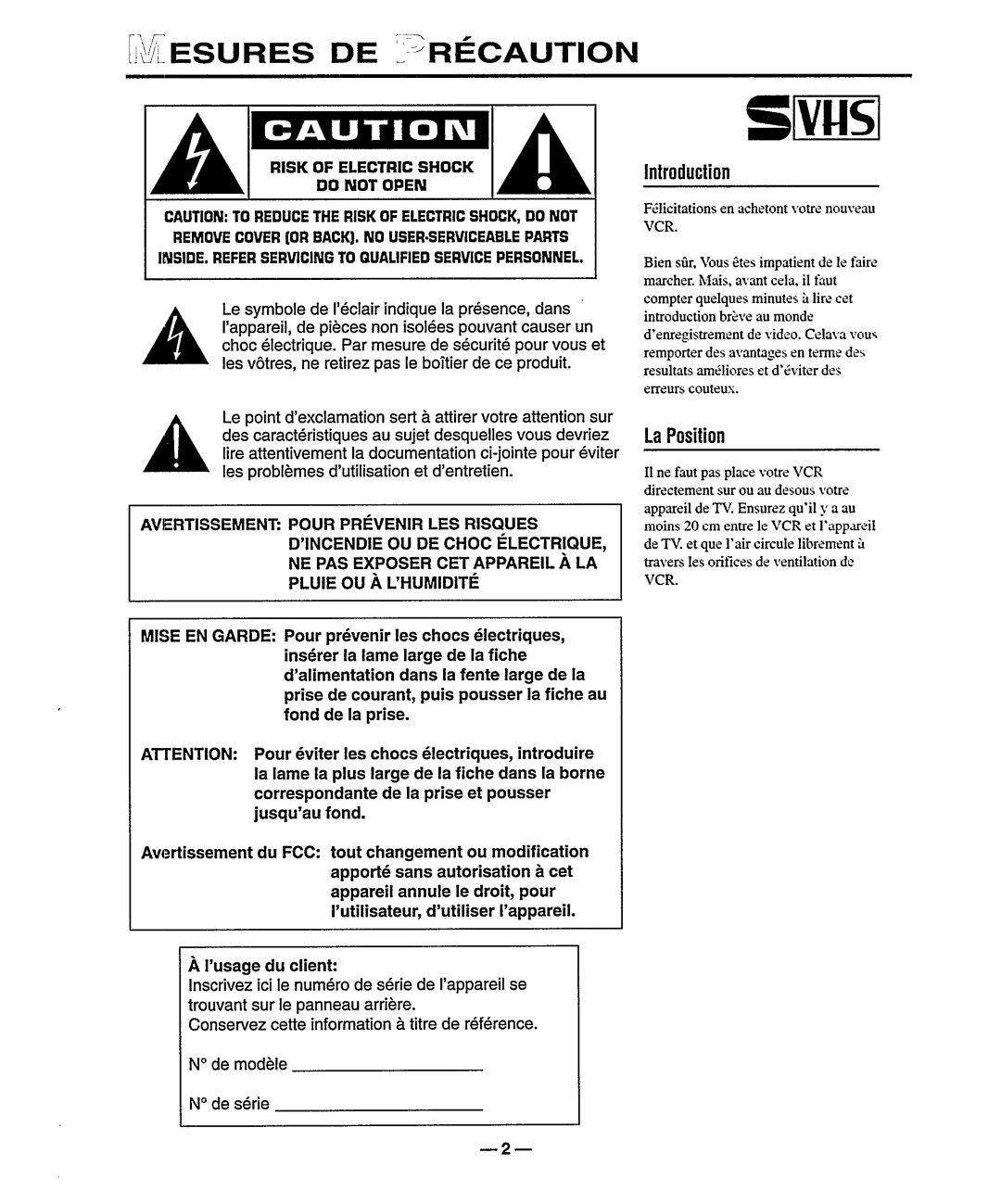 Philips VR950 manual 