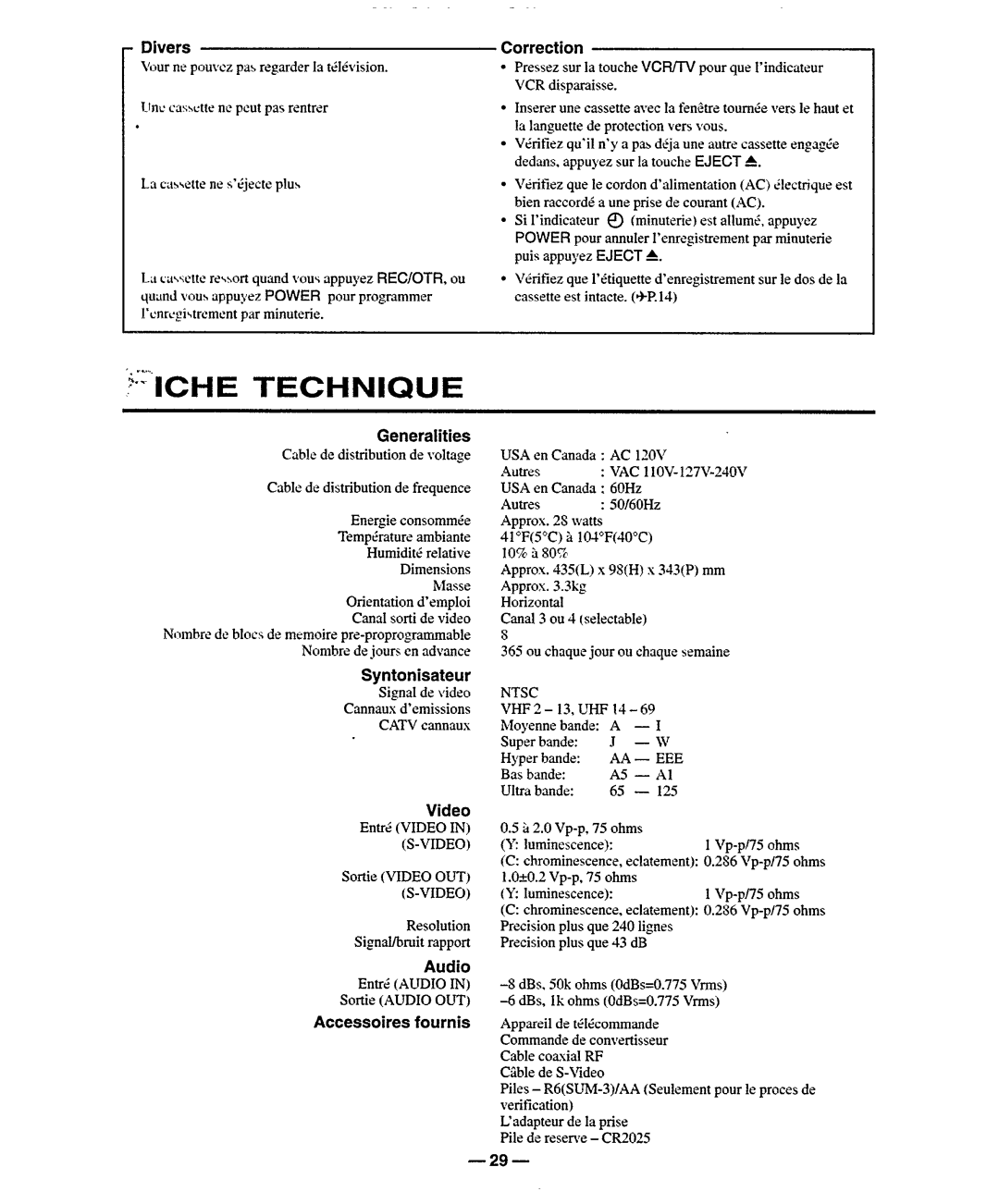 Philips VR950 manual 