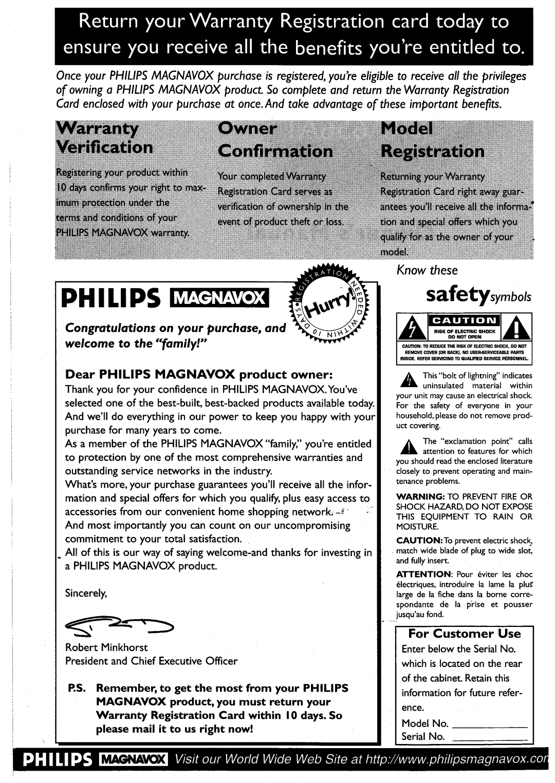 Philips VRA456AT, VRA656AT manual 