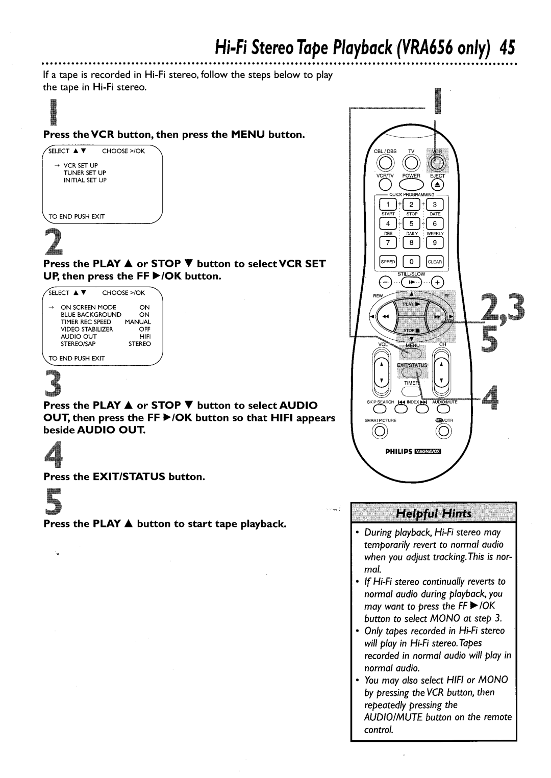 Philips VRA656AT, VRA456AT manual 