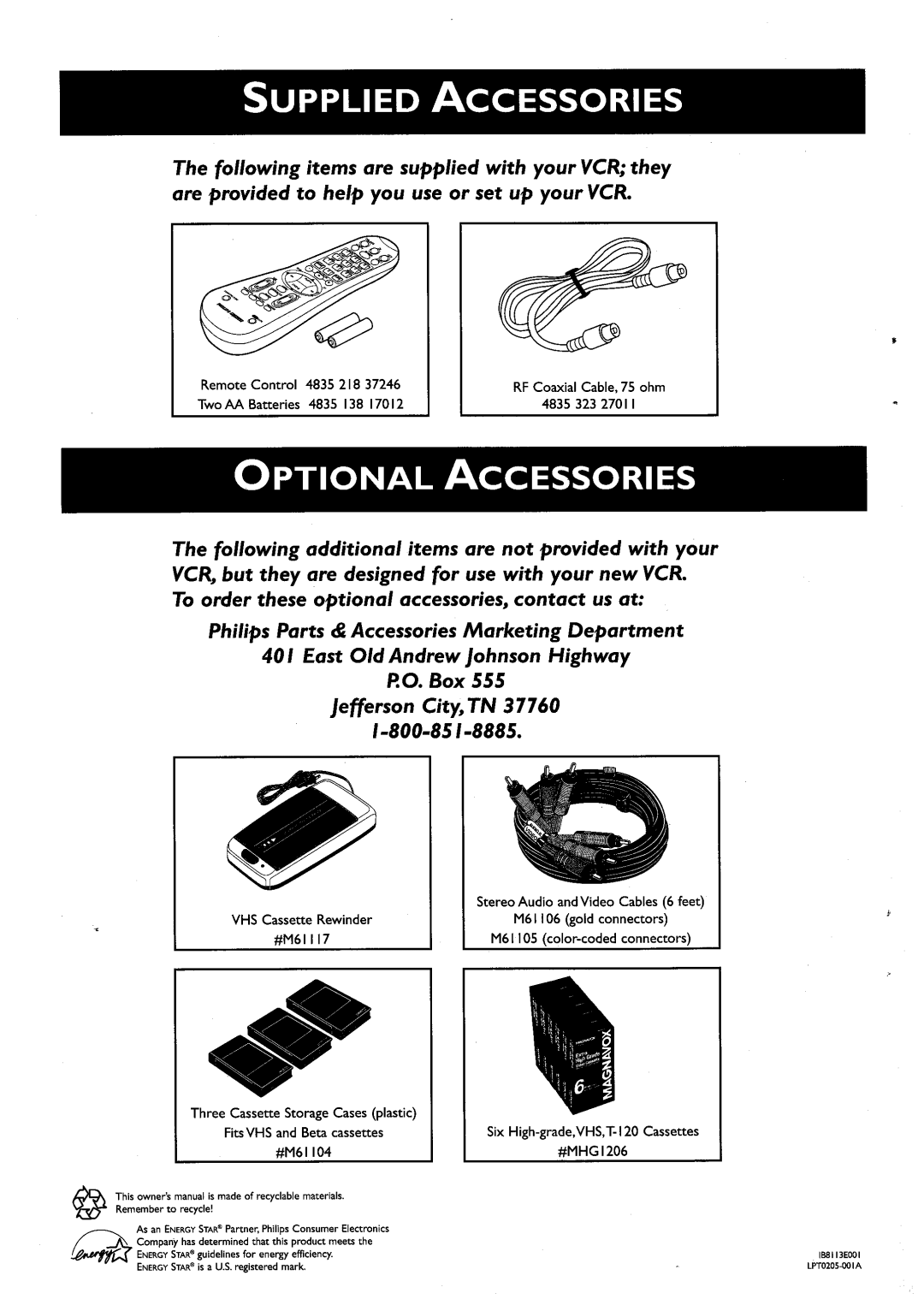 Philips VRA456AT, VRA656AT manual 