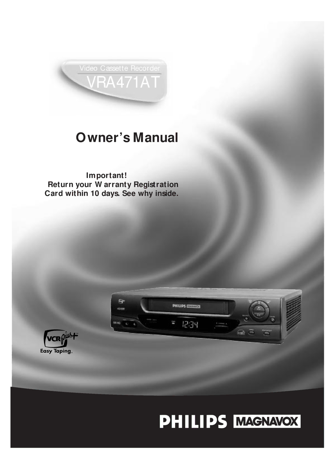 Philips VRA471AT owner manual 