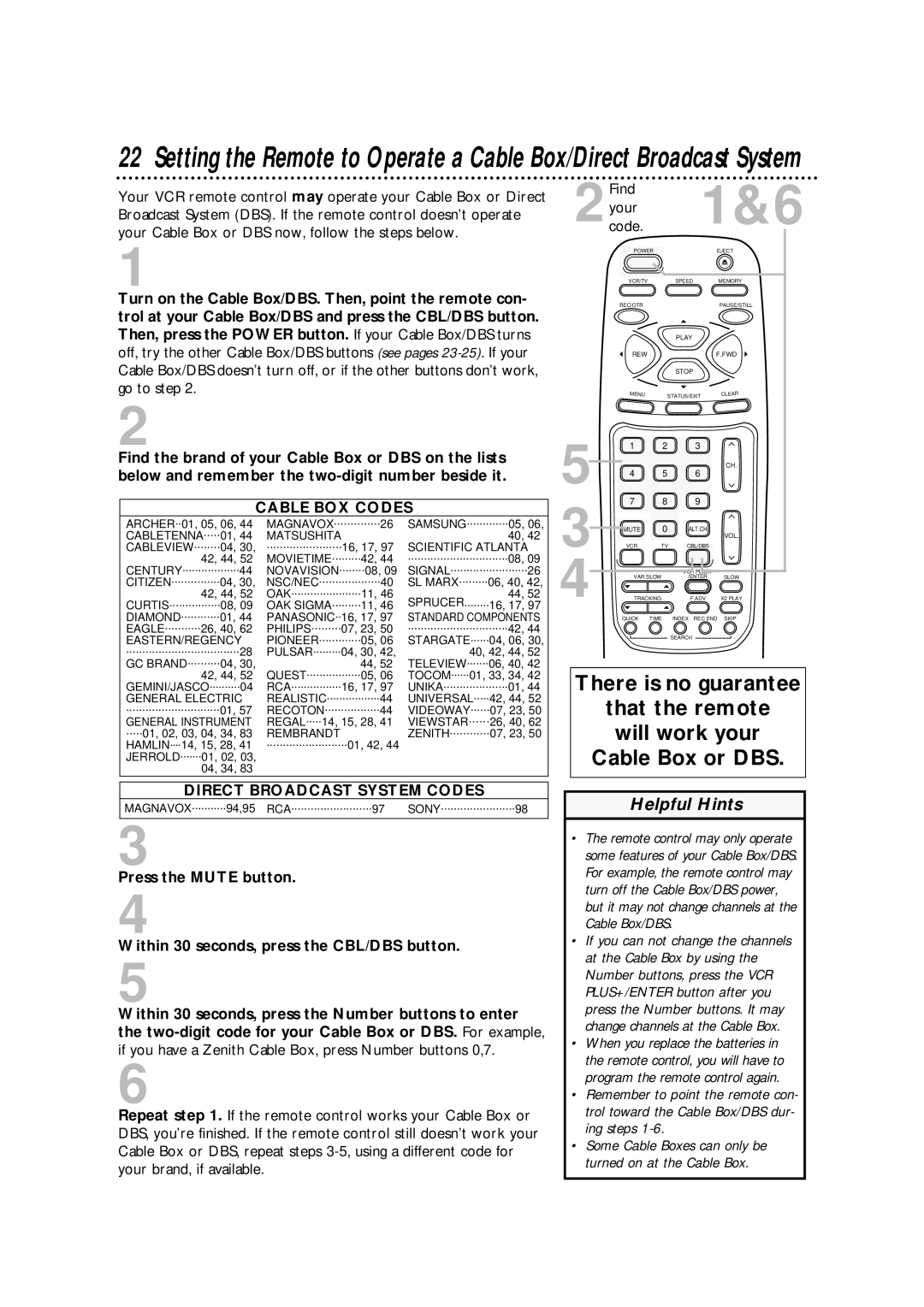 Philips VRA471AT owner manual Cable BOX Codes 