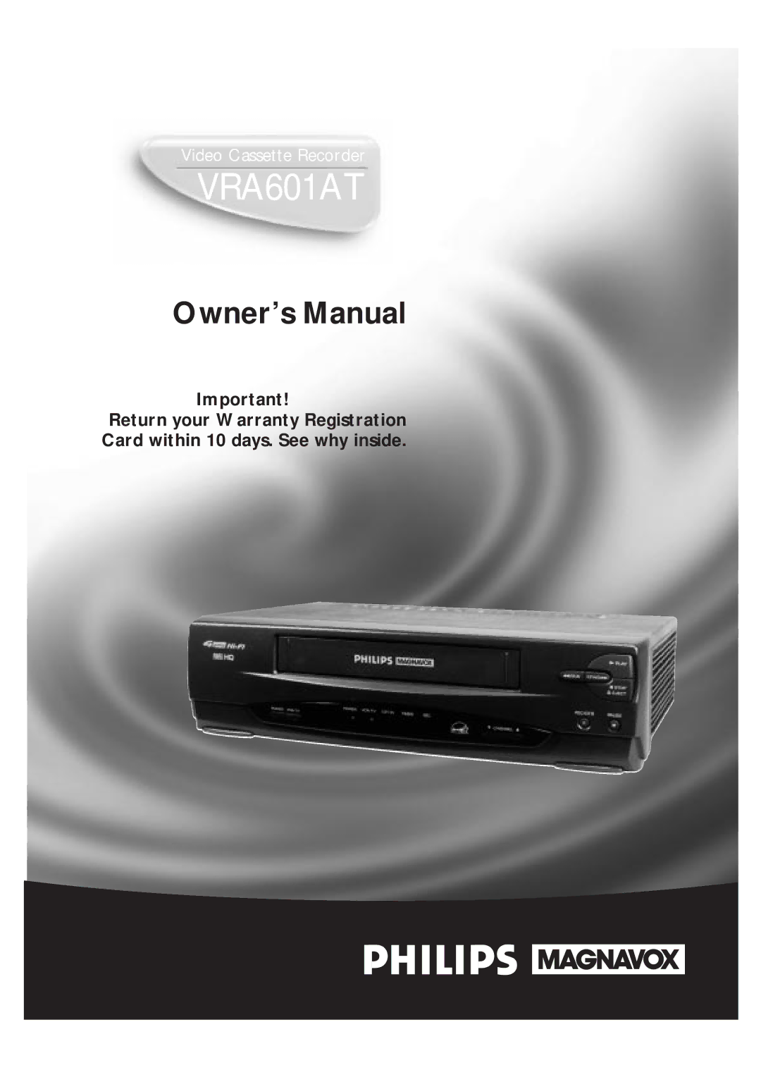 Philips VRA601AT owner manual 