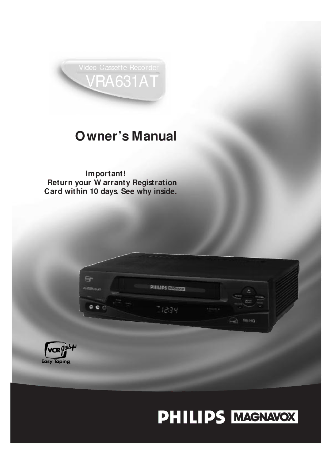 Philips VRA631AT owner manual 