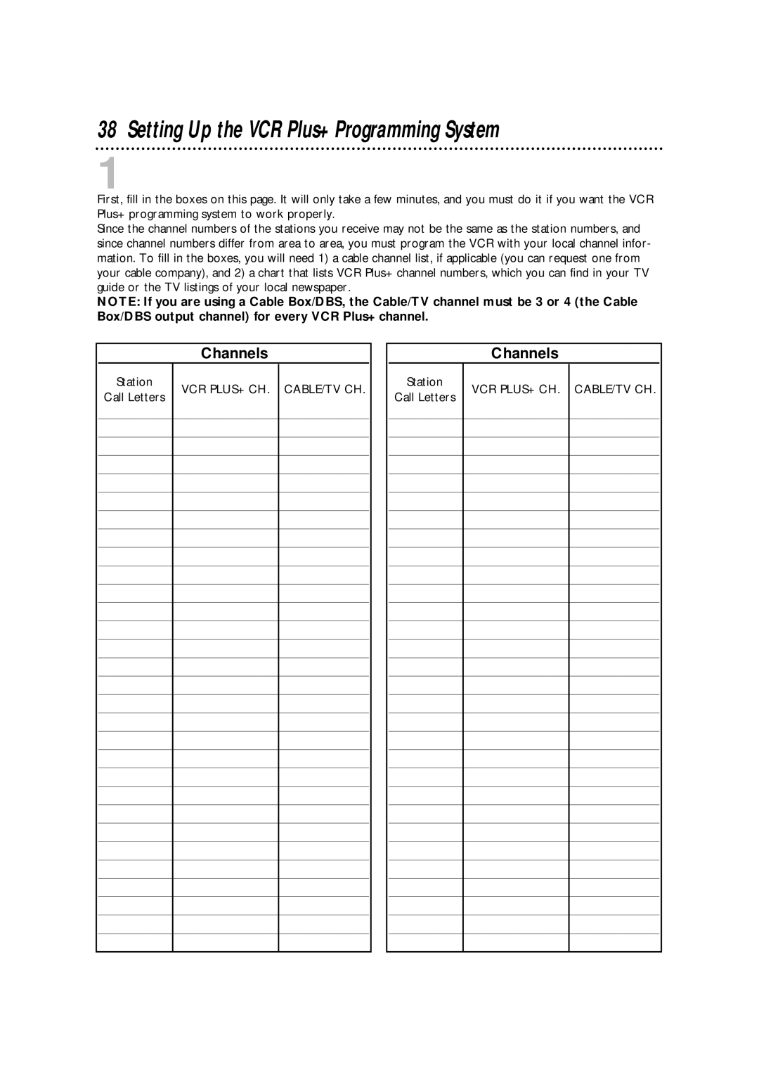 Philips VRA633AT owner manual Setting Up the VCR Plus+ Programming System, Channels, Call Letters 