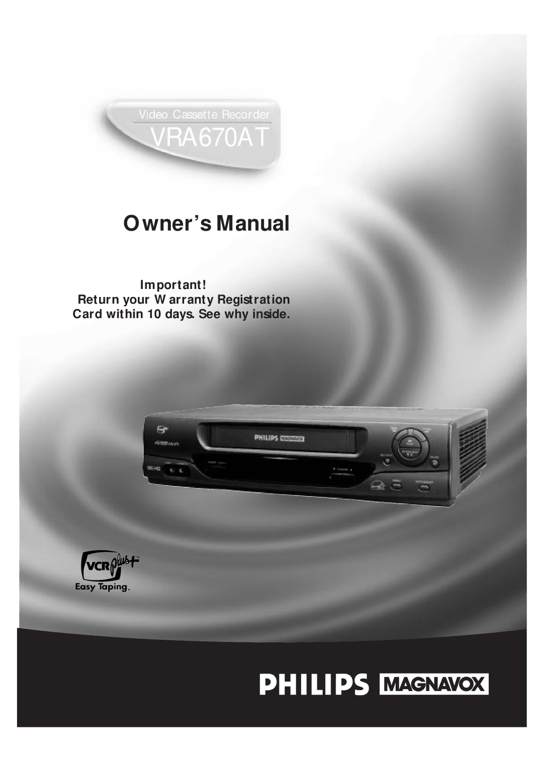 Philips VRA670AT owner manual 