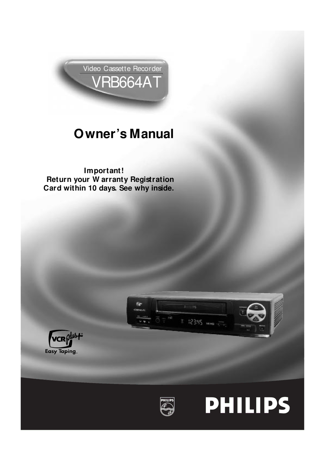 Philips VRB664AT owner manual 