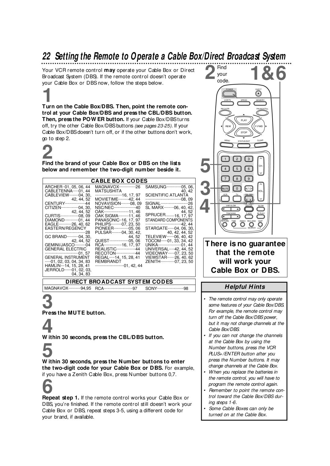 Philips VRB664AT owner manual Cable BOX Codes 