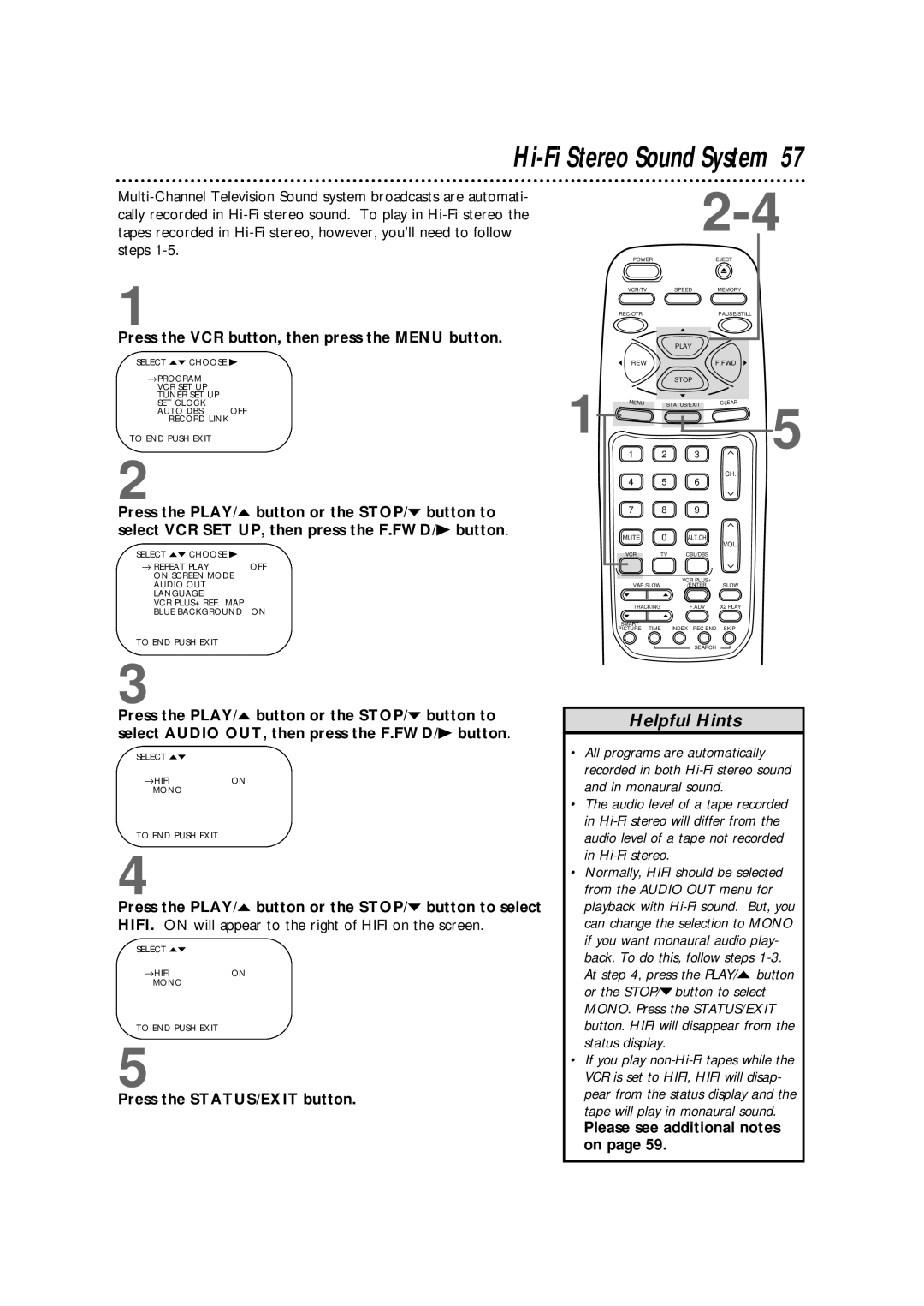 Philips VRB664AT owner manual Hi-Fi Stereo Sound System, Please see additional notes on 