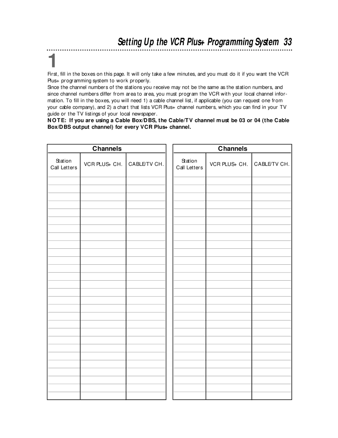Philips VRB615AT, VRB665AT owner manual Setting Up the VCR Plus+ Programming System, Channels, Call Letters 