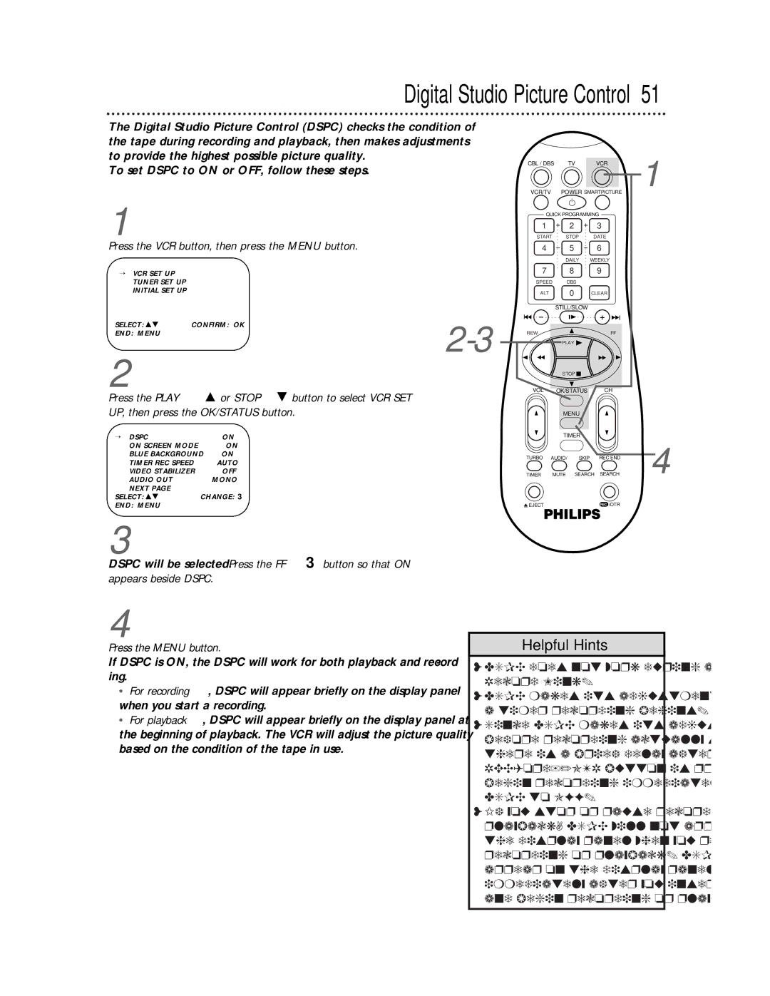 Philips VRB615AT, VRB665AT owner manual Digital Studio Picture Control 