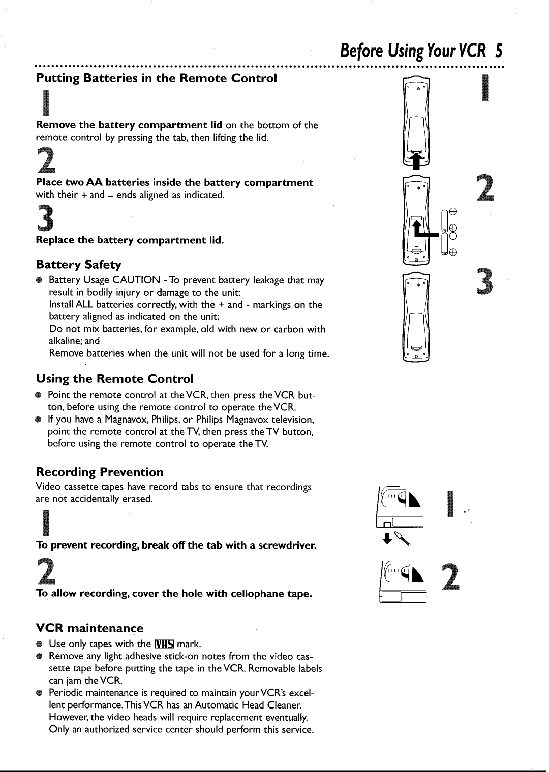 Philips VRC202MG manual 