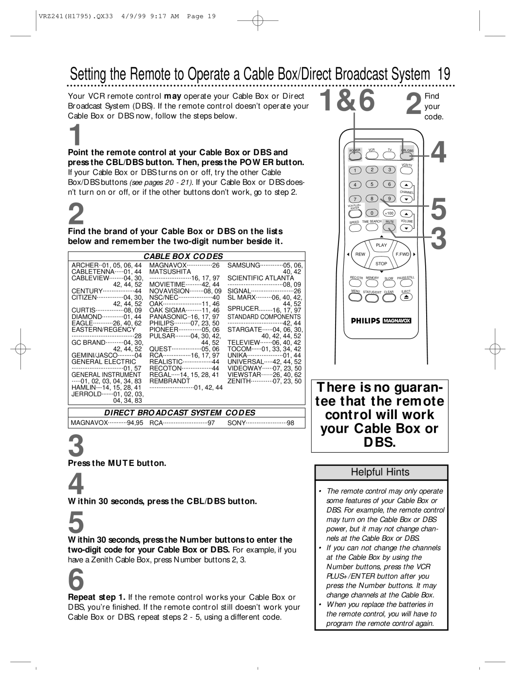 Philips VRZ241AT owner manual 2Find 