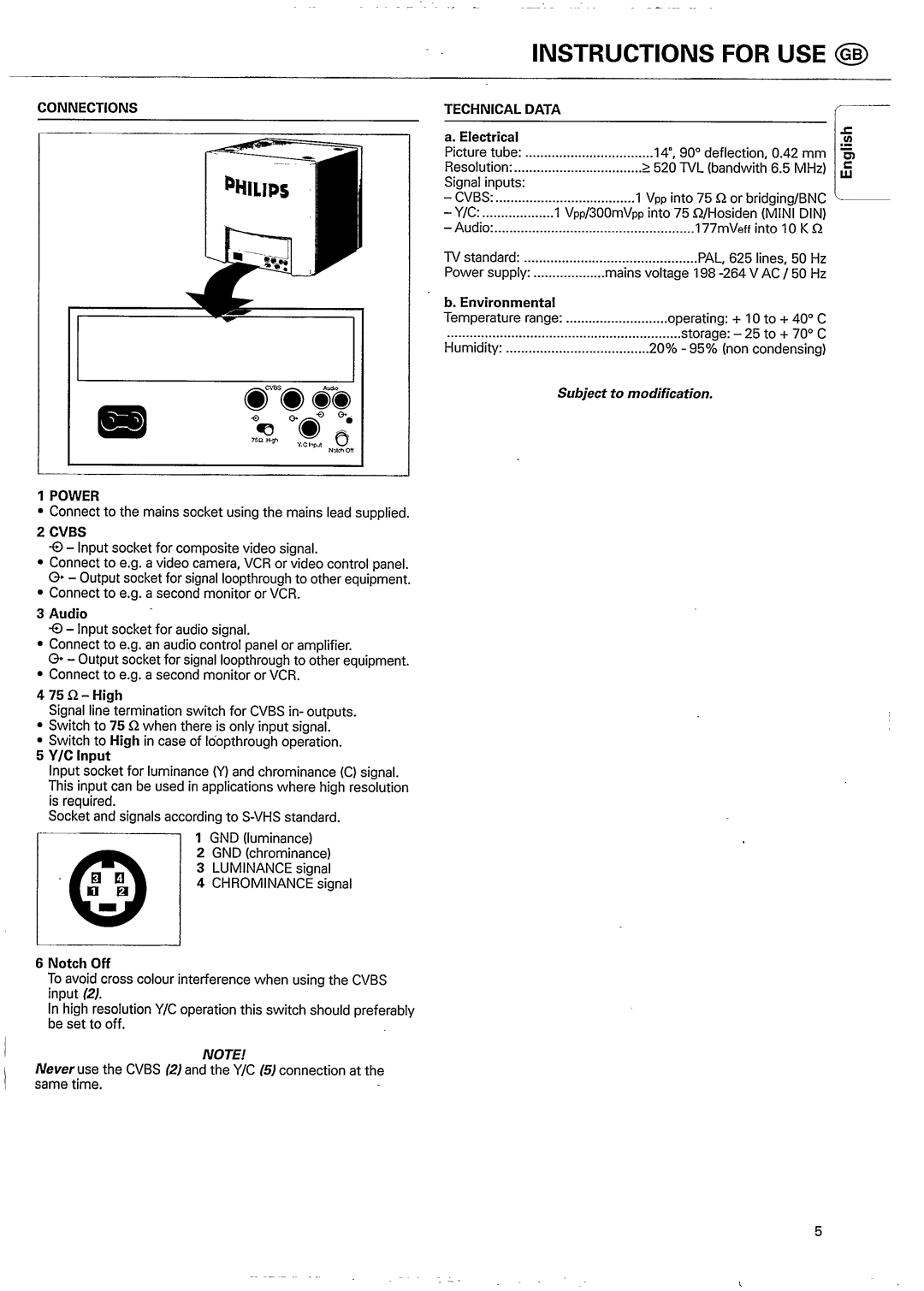 Philips VSS9451 manual 