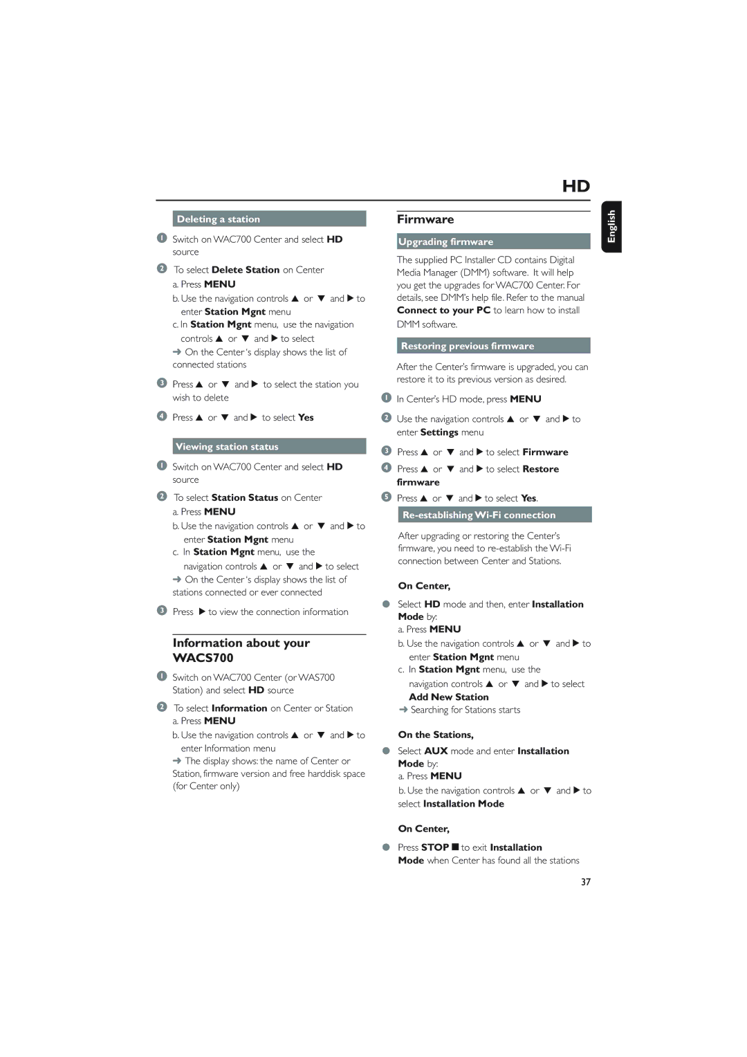 Philips WACS700 owner manual Information about your, Firmware 