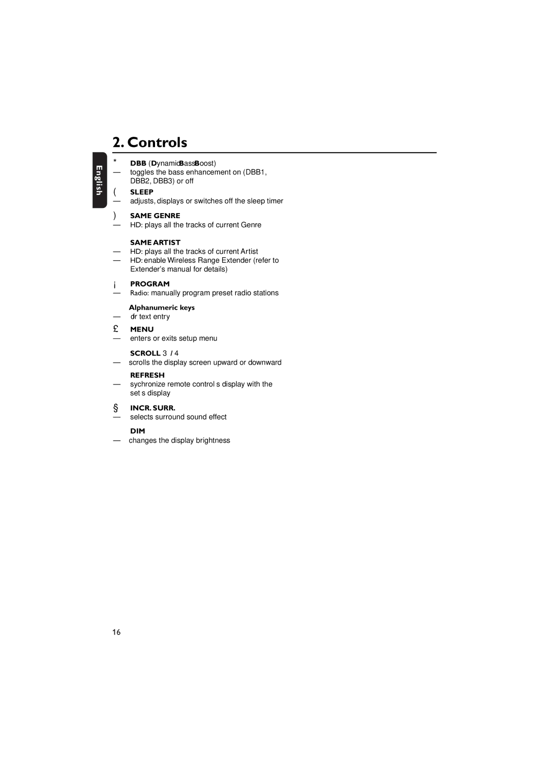 Philips WACS7000, WACS7005 user manual Alphanumeric keys, ≤ Scroll 3 