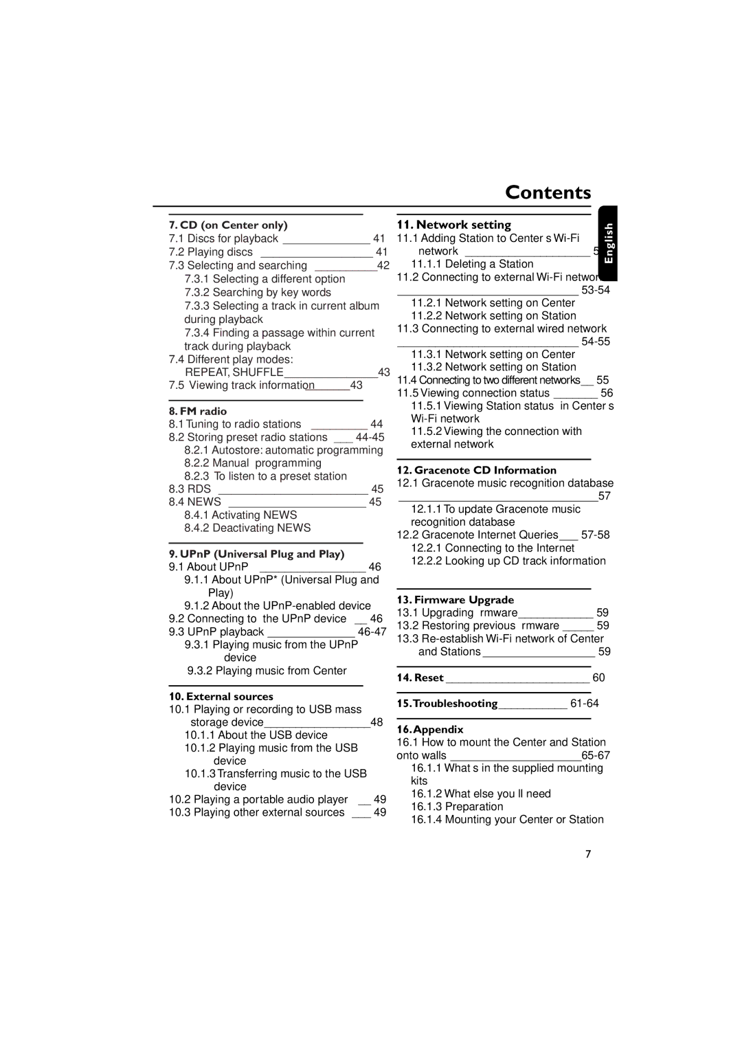 Philips WACS7000, WACS7005 user manual Network setting 