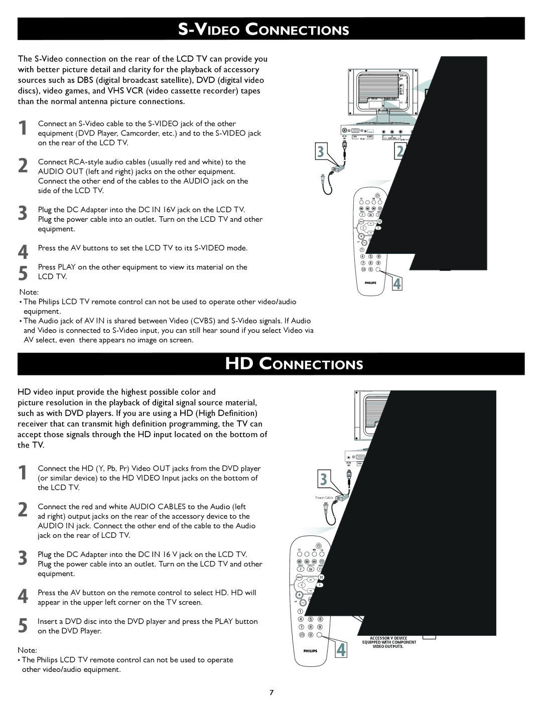 Philips Wall Mounting quick start Video Connections, HD Connections 