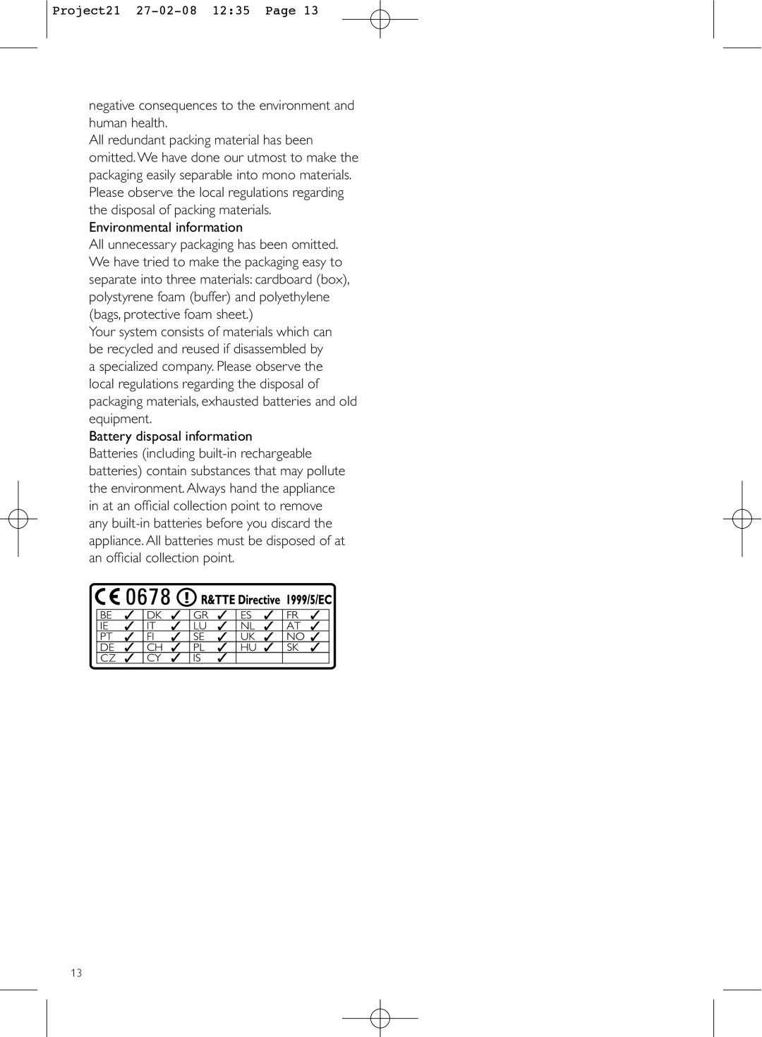 Philips WAS6050 quick start Battery disposal information, DqRiàfldoFroohfwlrqSrlqw 