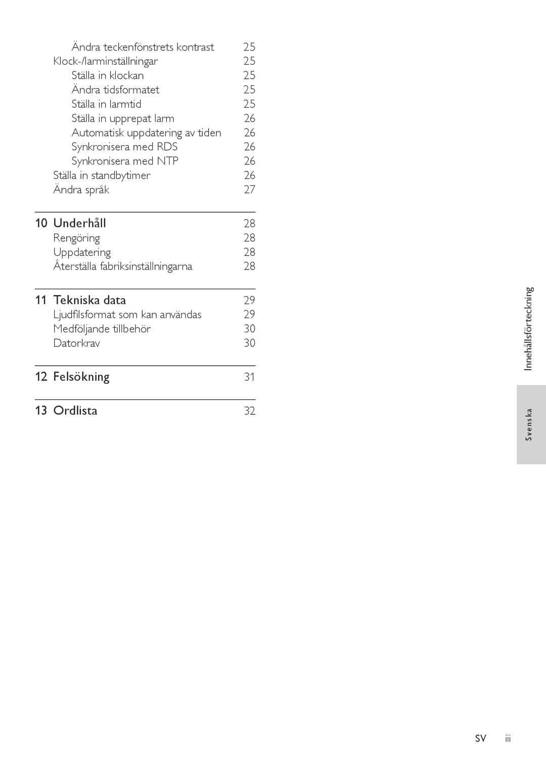 Philips WAS6050/05 Underhåll, Tekniska data, Felsökning Ordlista, Rengöring Uppdatering Återställa fabriksinställningarna 